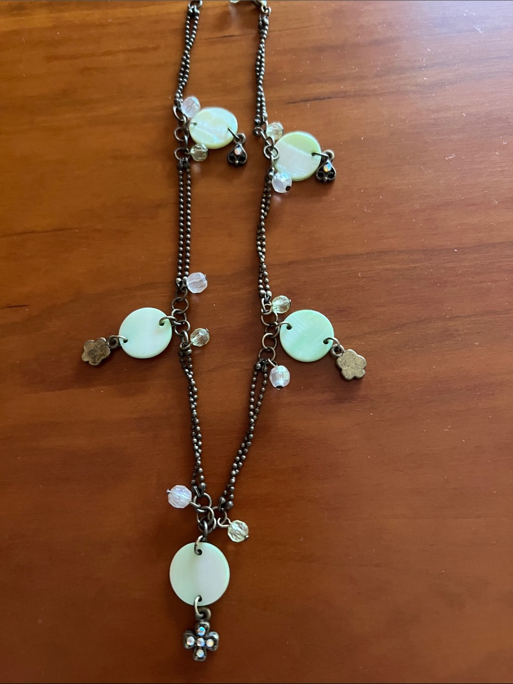 Delicate Green Shell Multi-Charm Necklace - Women Jewelry